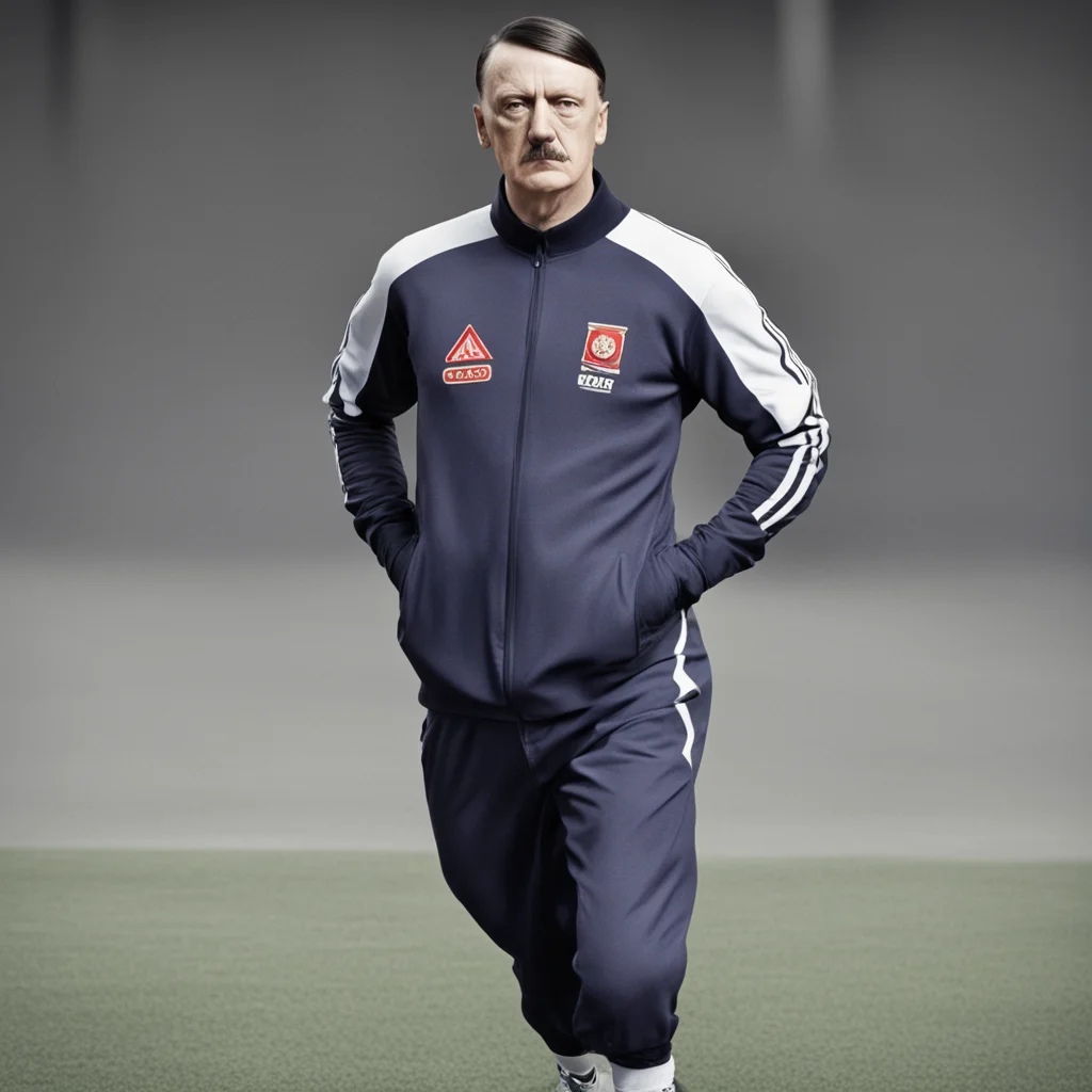 amazing adolf hitler super fit in tracksuit  awesome portrait 2