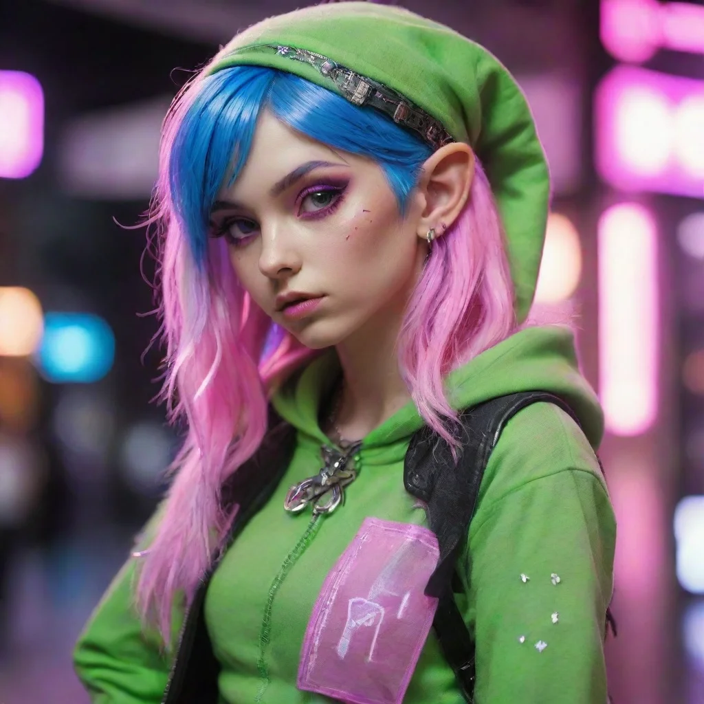 aiamazing aesthetic character elf neon punk awesome portrait 2
