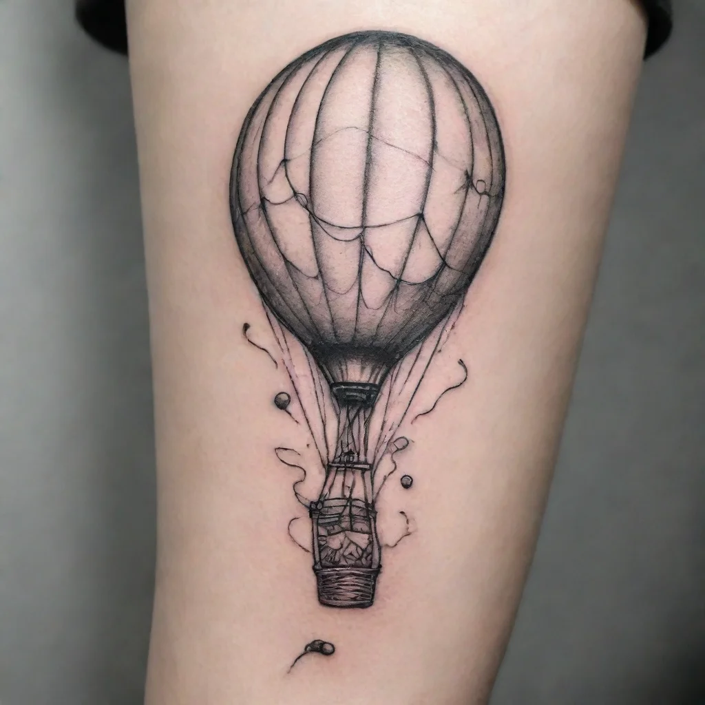 amazing airbaloon fine line black and white tattoo awesome portrait 2
