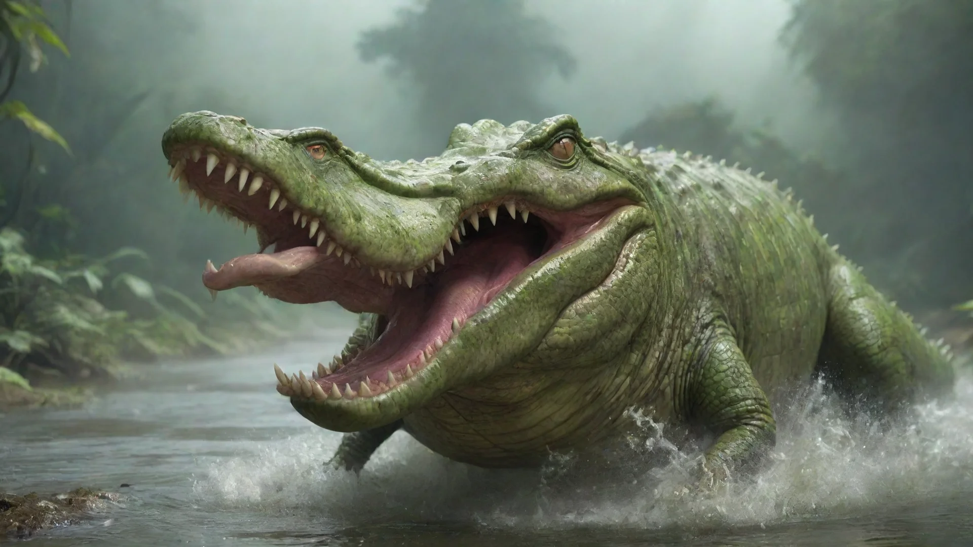 aiamazing alien crocodile race awesome portrait 2 wide