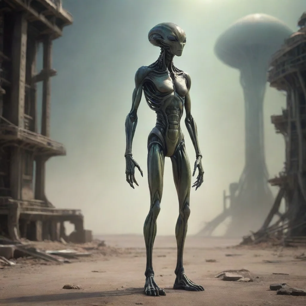 amazing alien engineer standing tall awesome portrait 2