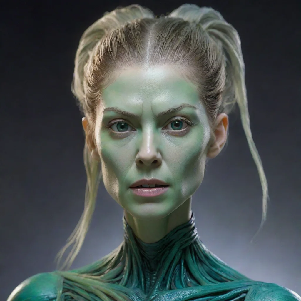 aiamazing alien female with high ponytail made of long flesh tendrils%2C no hair%2C mikkian from star wars%2C blue green skin%2C golden eyes. rosamund pike face awesome portrait 2