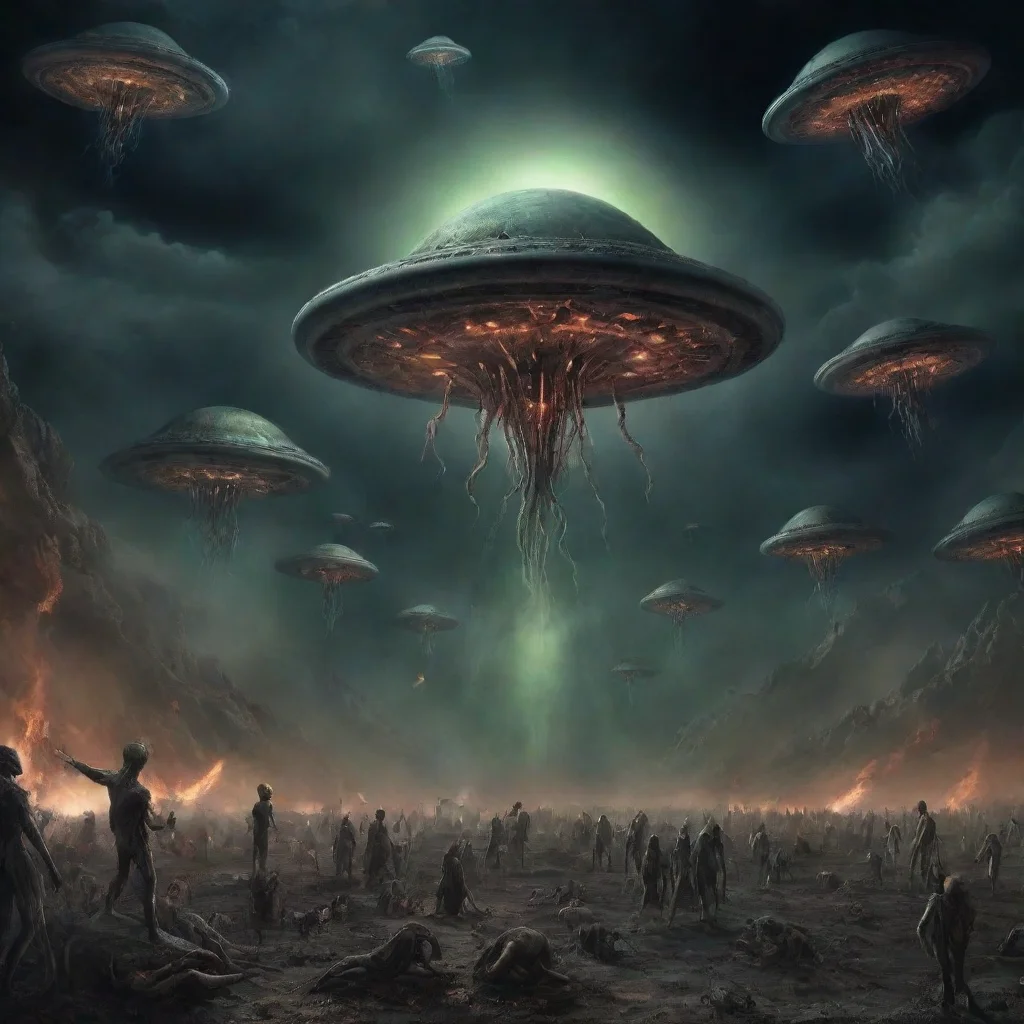 amazing alien invasion in the style of dantes purgatorium awesome portrait 2