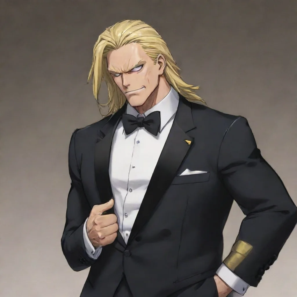 amazing all might in a black tux rizz awesome portrait 2