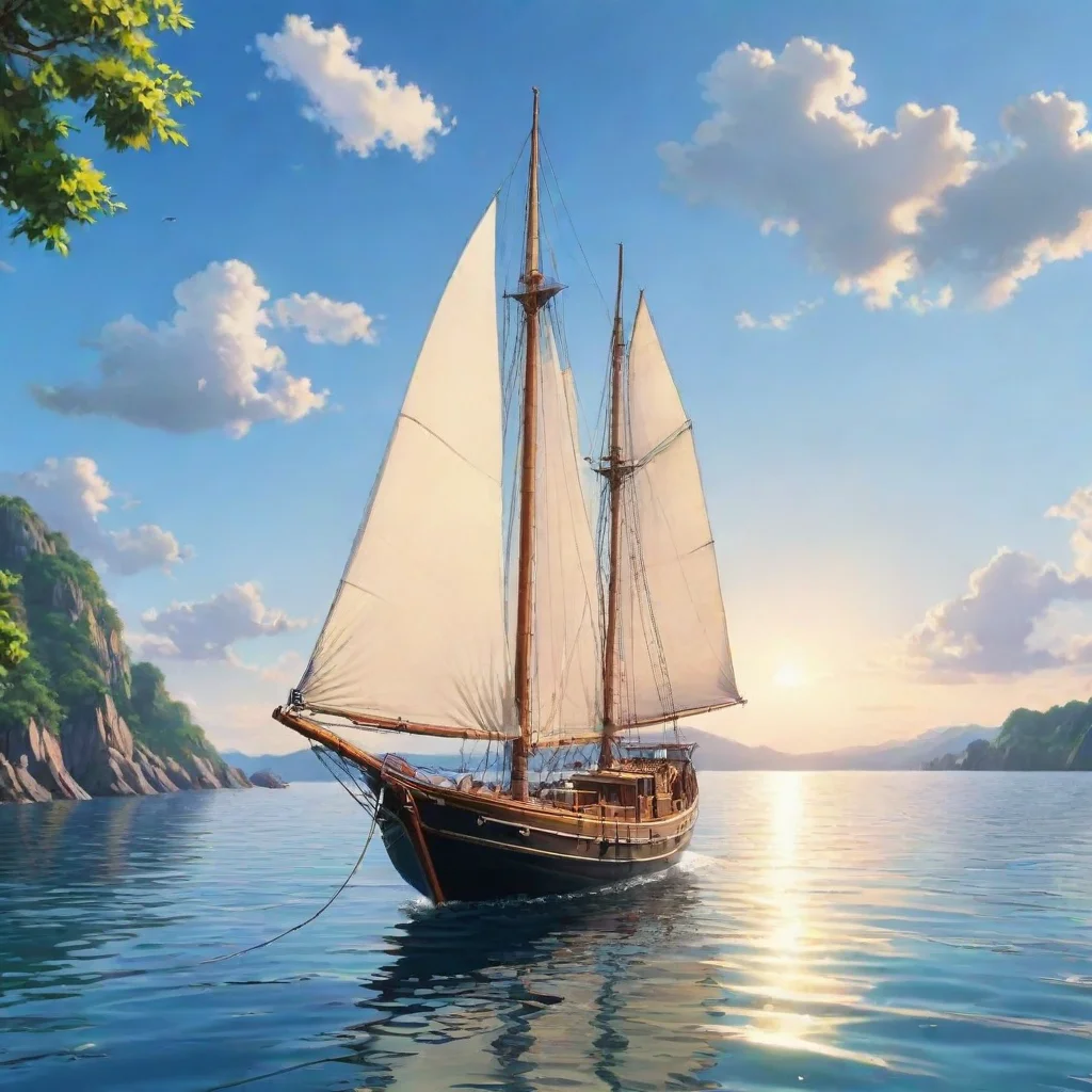 aiamazing amazing sailing boat relaxing calm best anime quality realistic cartoon peace awesome portrait 2