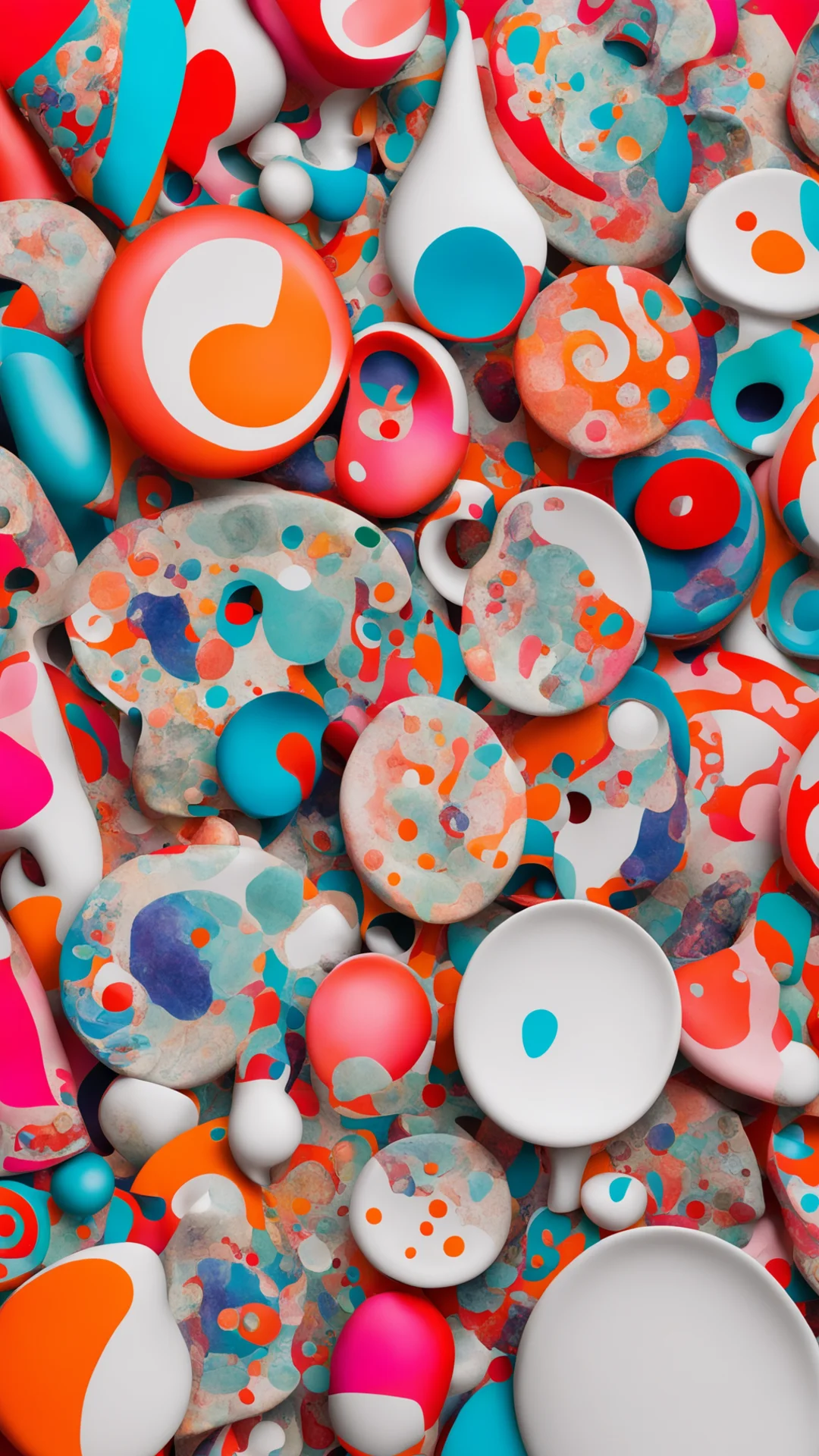 amazing an abstract image of ceramic objects in a maximalist style  awesome portrait 2 tall