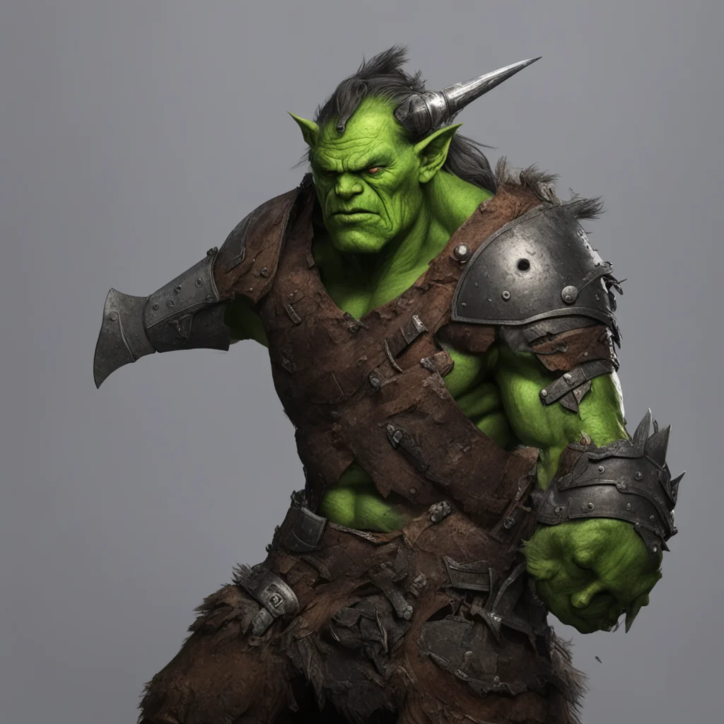 aiamazing an orcish axe stuck in a warrior%27s head awesome portrait 2