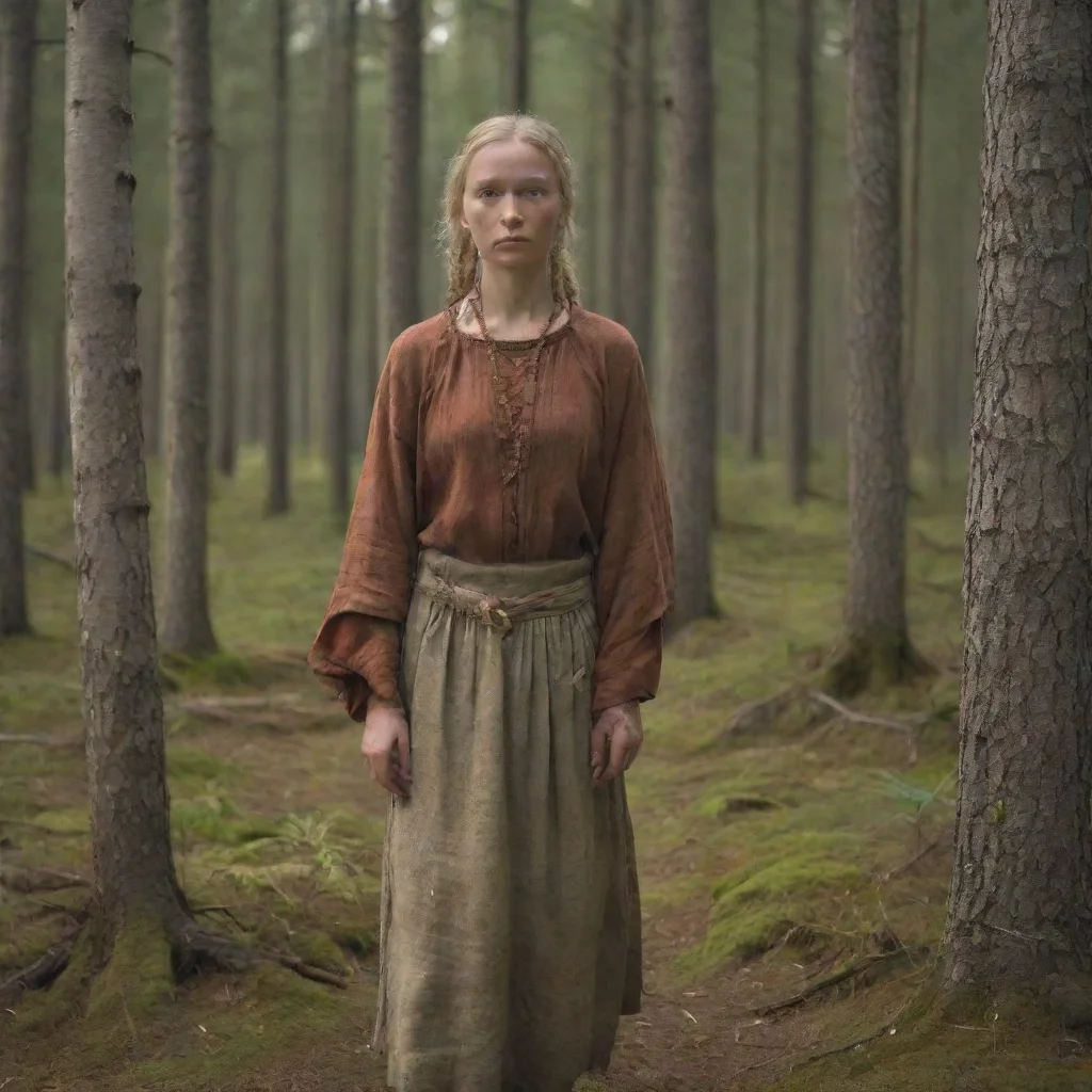 amazing ancient finnish female in forest awesome portrait 2