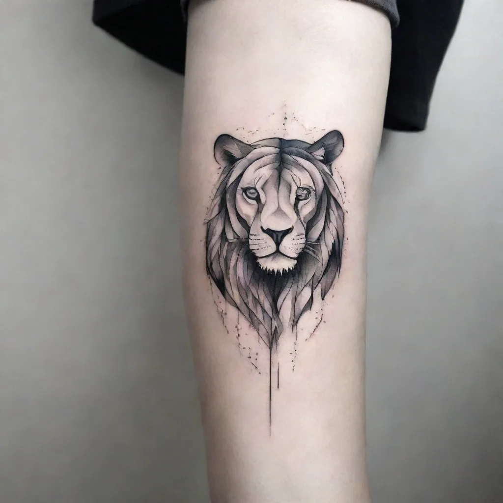 amazing animal fine line black and white tattoo awesome portrait 2