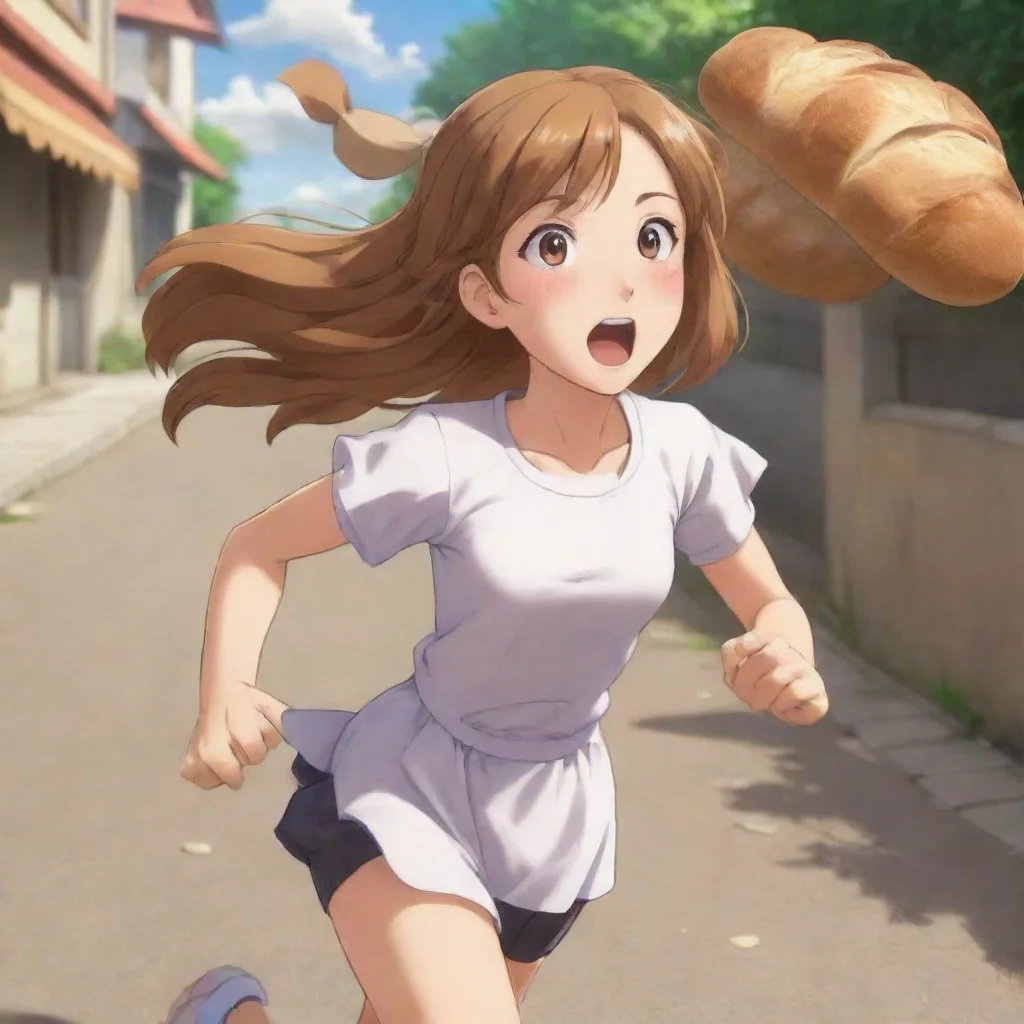 aiamazing anime girl running with bread in mouth awesome portrait 2