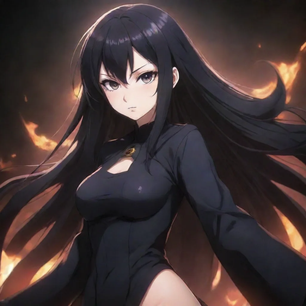 aiamazing anime girl with a dark power awesome portrait 2
