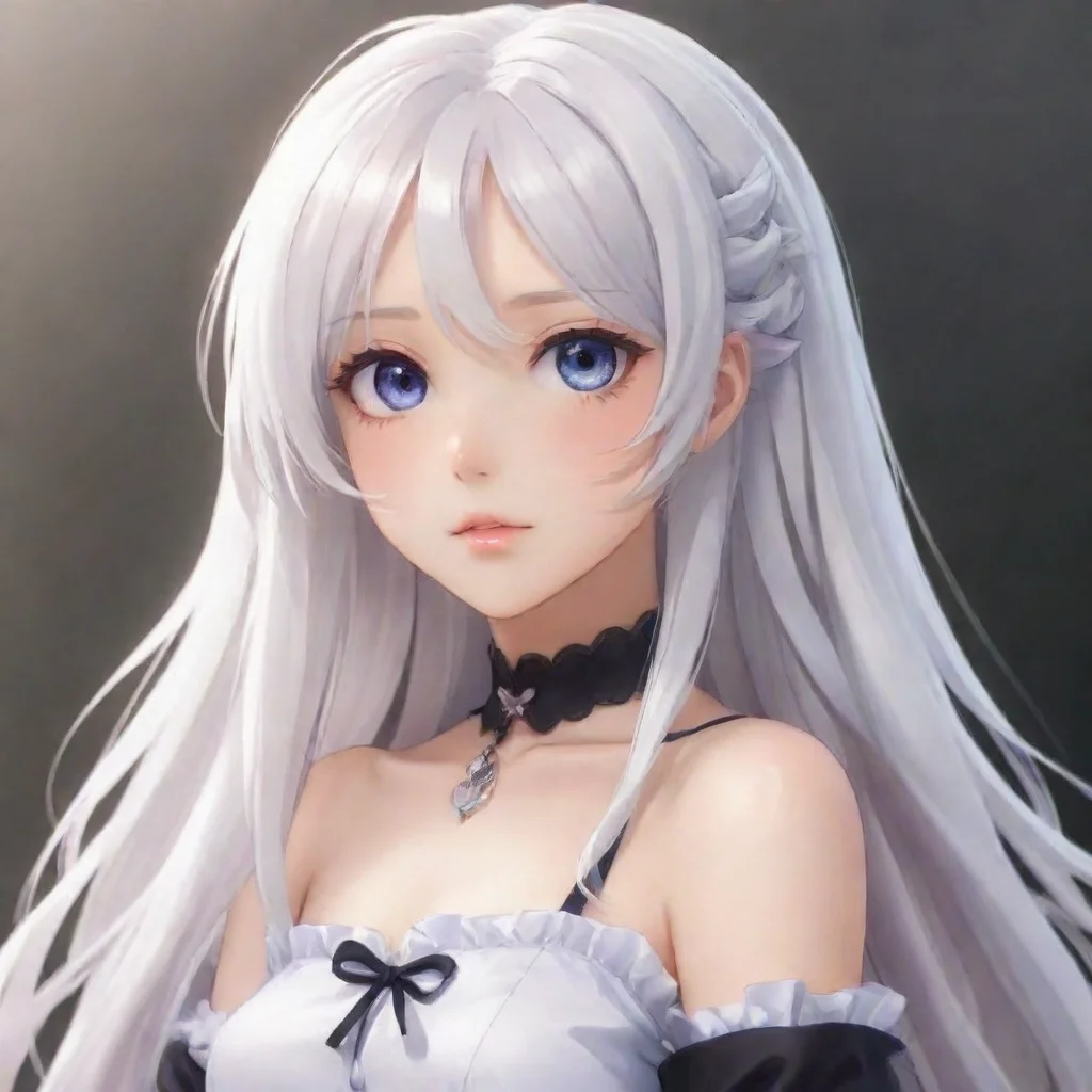 aiamazing anime girl with white hair  awesome portrait 2