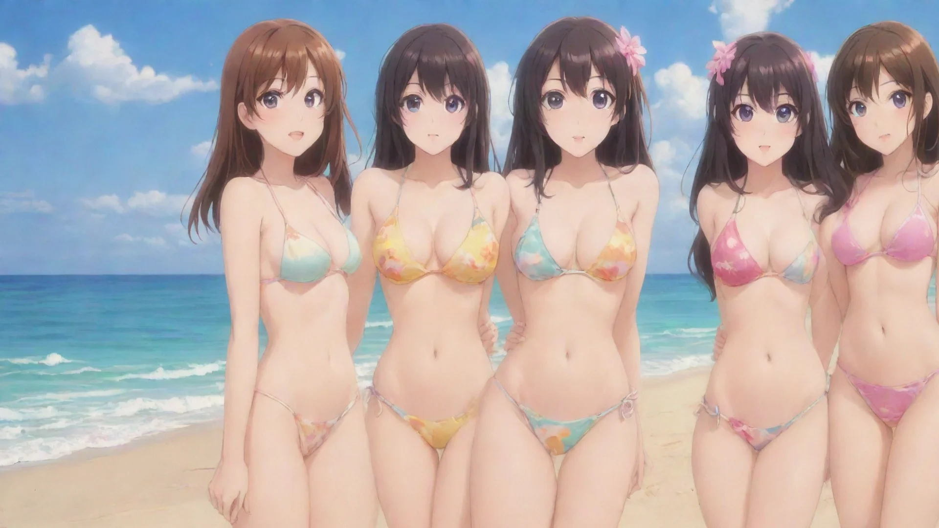 aiamazing anime girls in bikinis on the beach awesome portrait 2 wide
