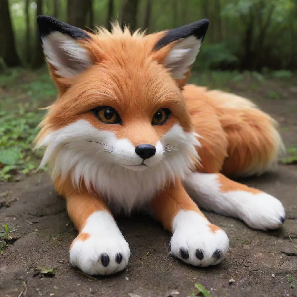 aiamazing anime make fox anthrom realistic%2C feral paws awesome portrait 2