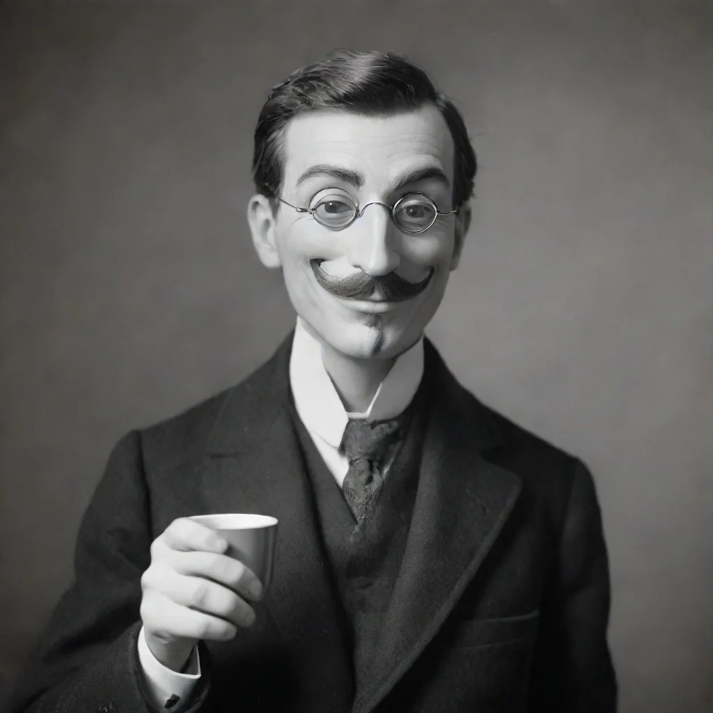 aiamazing anonymous man with a monocle holding a cup of tea awesome portrait 2