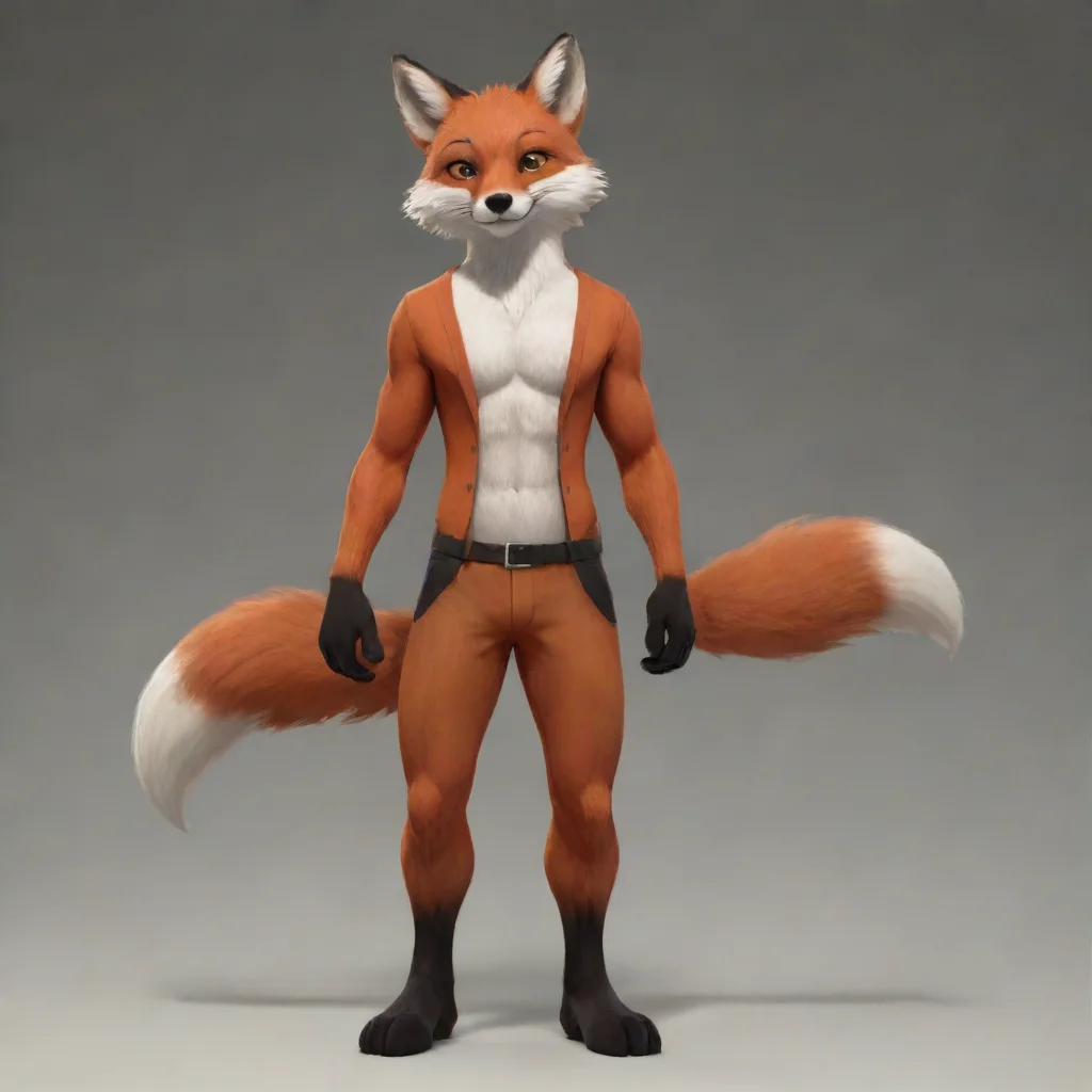 aiamazing anthro male red fox awesome portrait 2