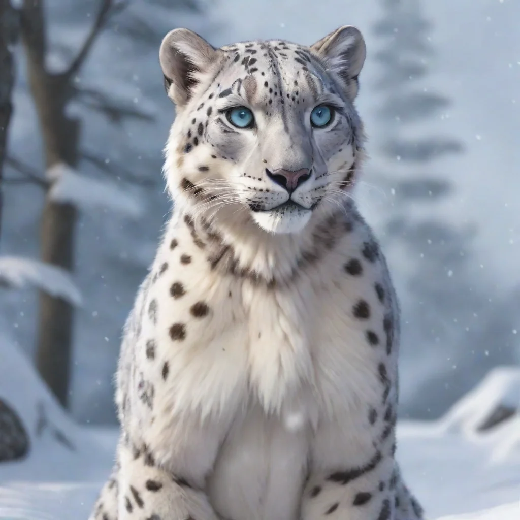 aiamazing anthro snow leopard awesome portrait 2
