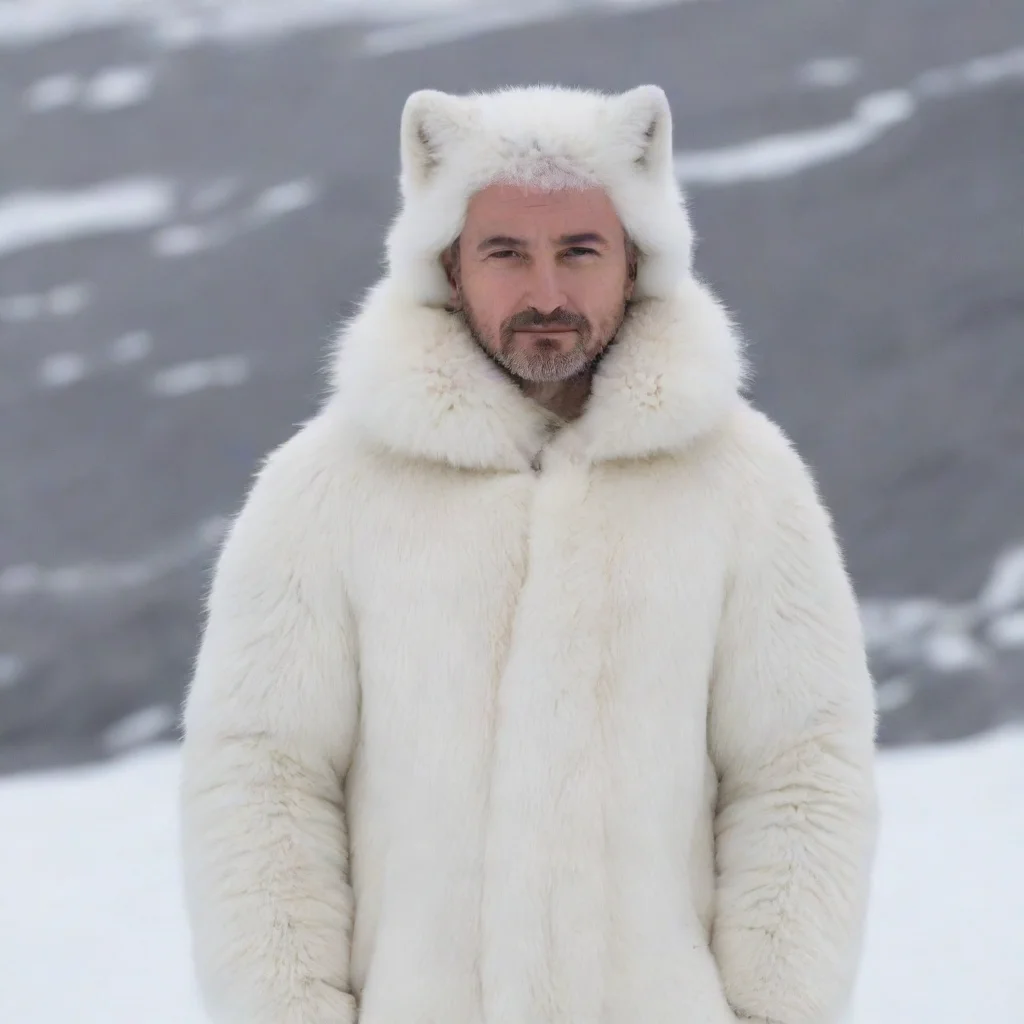 aiamazing arctic fox covered male human awesome portrait 2
