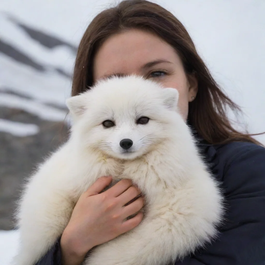 aiamazing arctic fox cuddling human%27s front awesome portrait 2