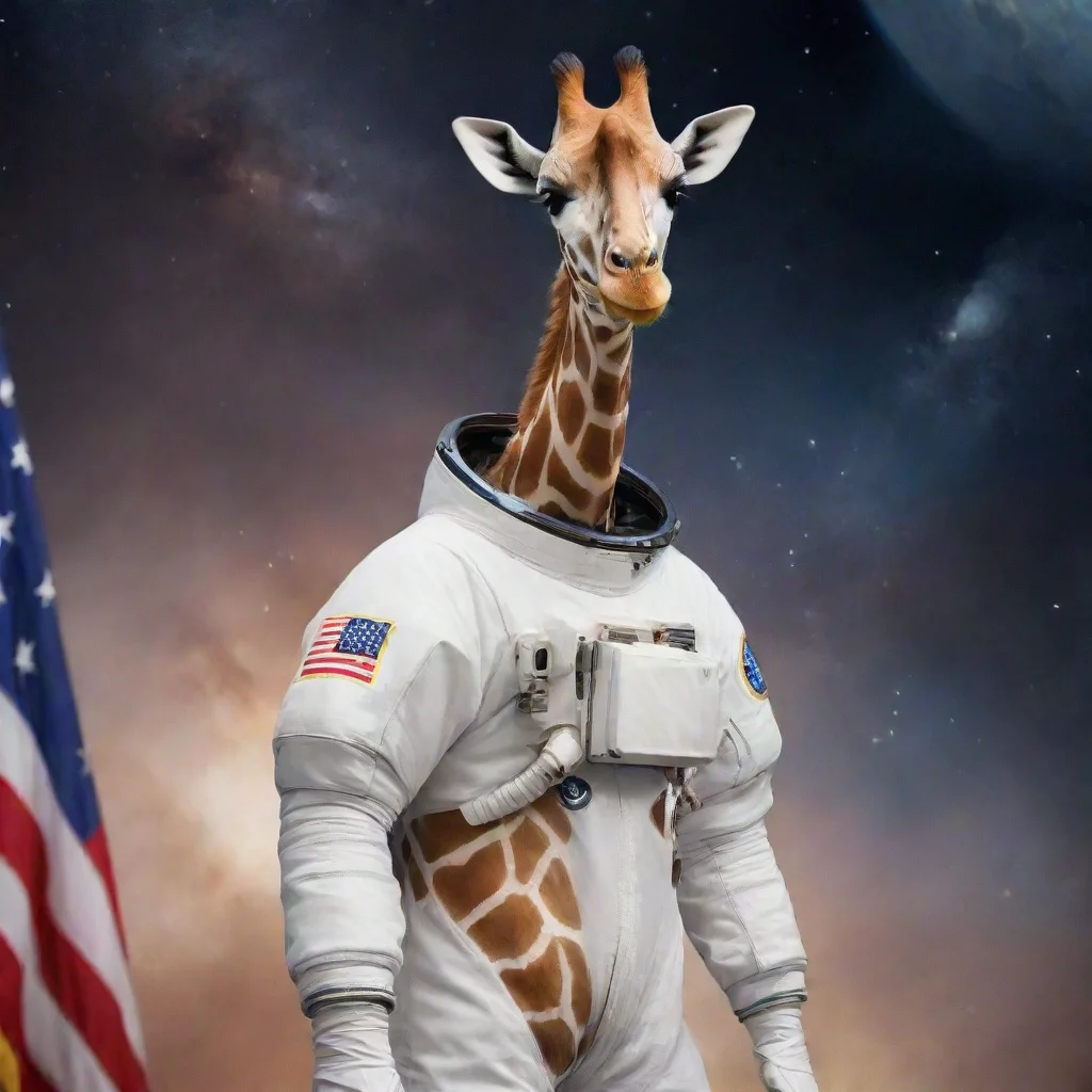 aiamazing astronaut giraffe awesome portrait 2