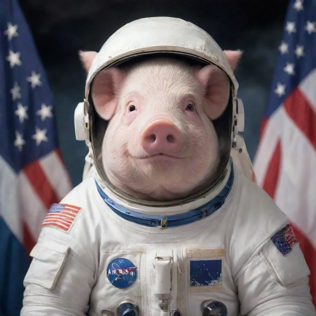 amazing astronaut pig awesome portrait 2