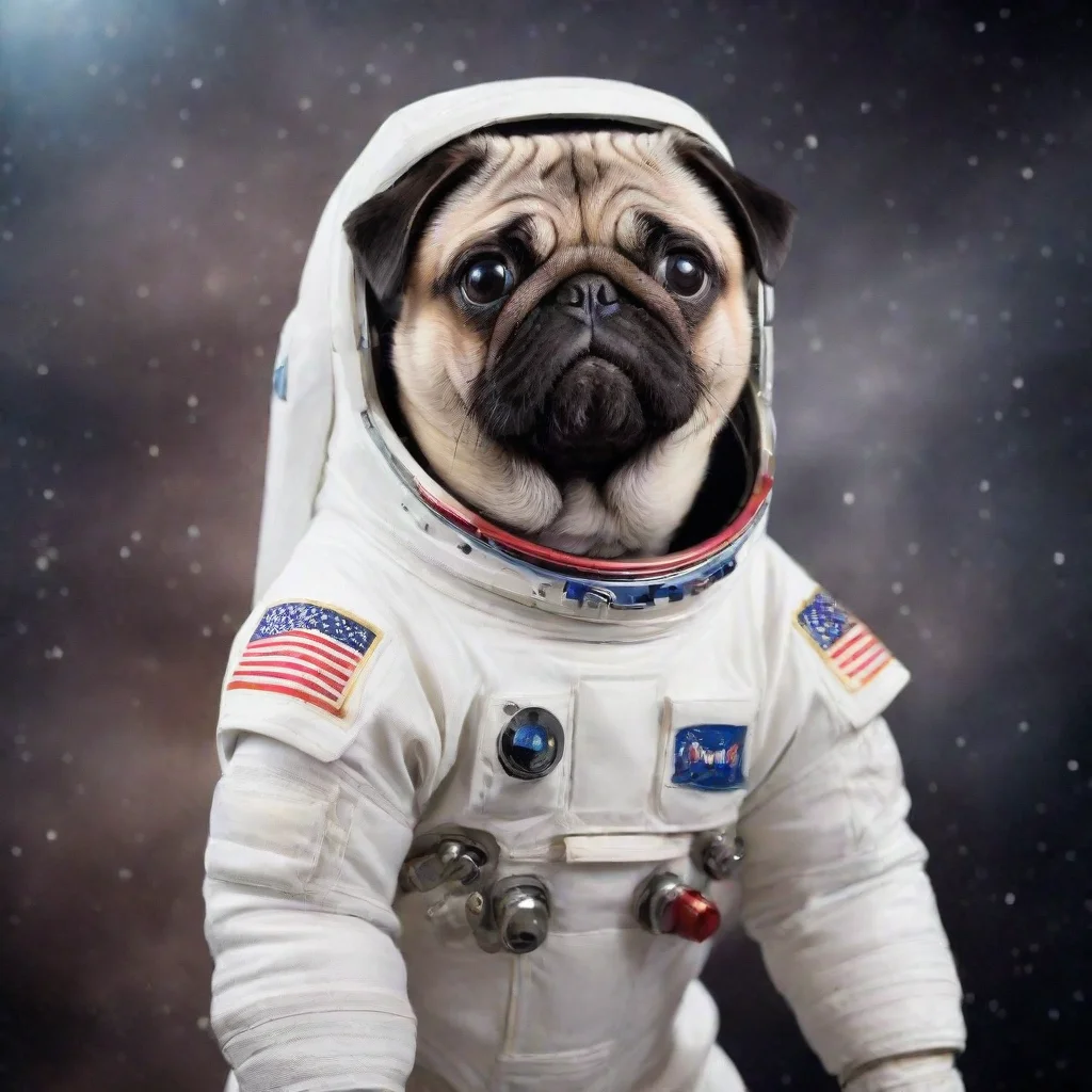 aiamazing astronaut pug awesome portrait 2