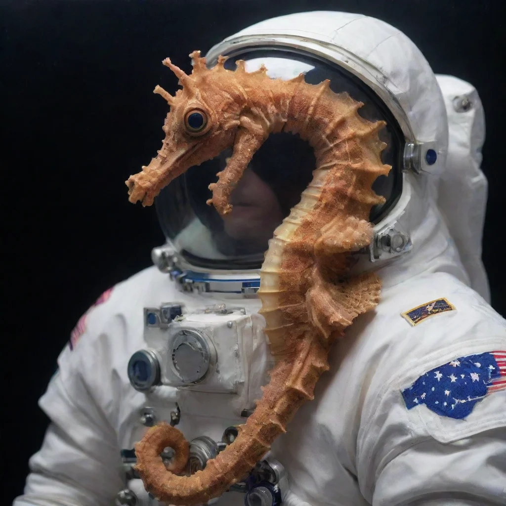 aiamazing astronaut seahorse awesome portrait 2