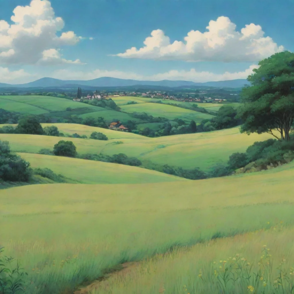 amazing background art of a rural field in a ghibli animation movie  background  matte painting  detailed  awesome portrait 2