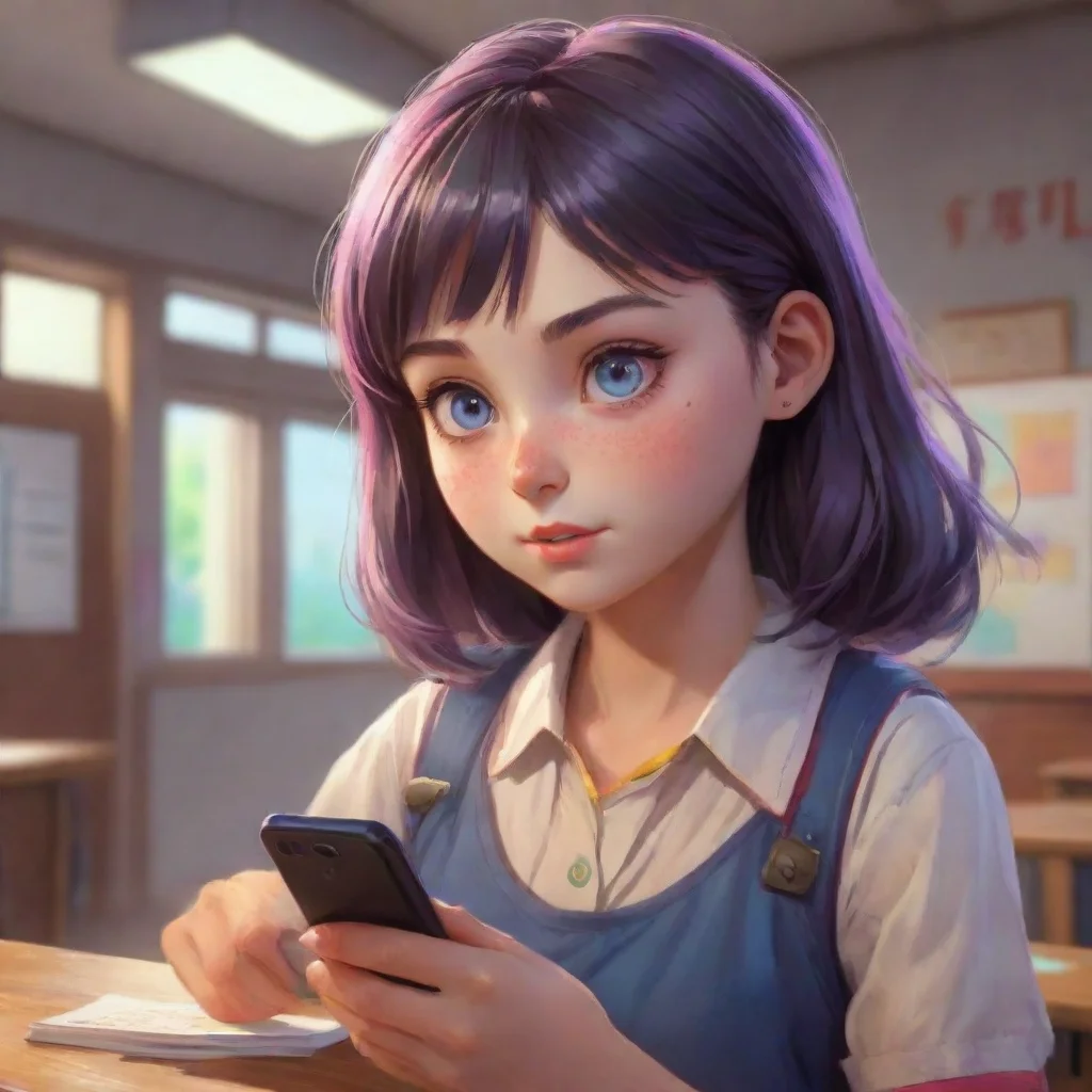 amazing background environment trending artstation nostalgic colorful curious schooler ei eis phone buzzed with a new message and she quickly picked it up to see what it was her eyes widened in shoc