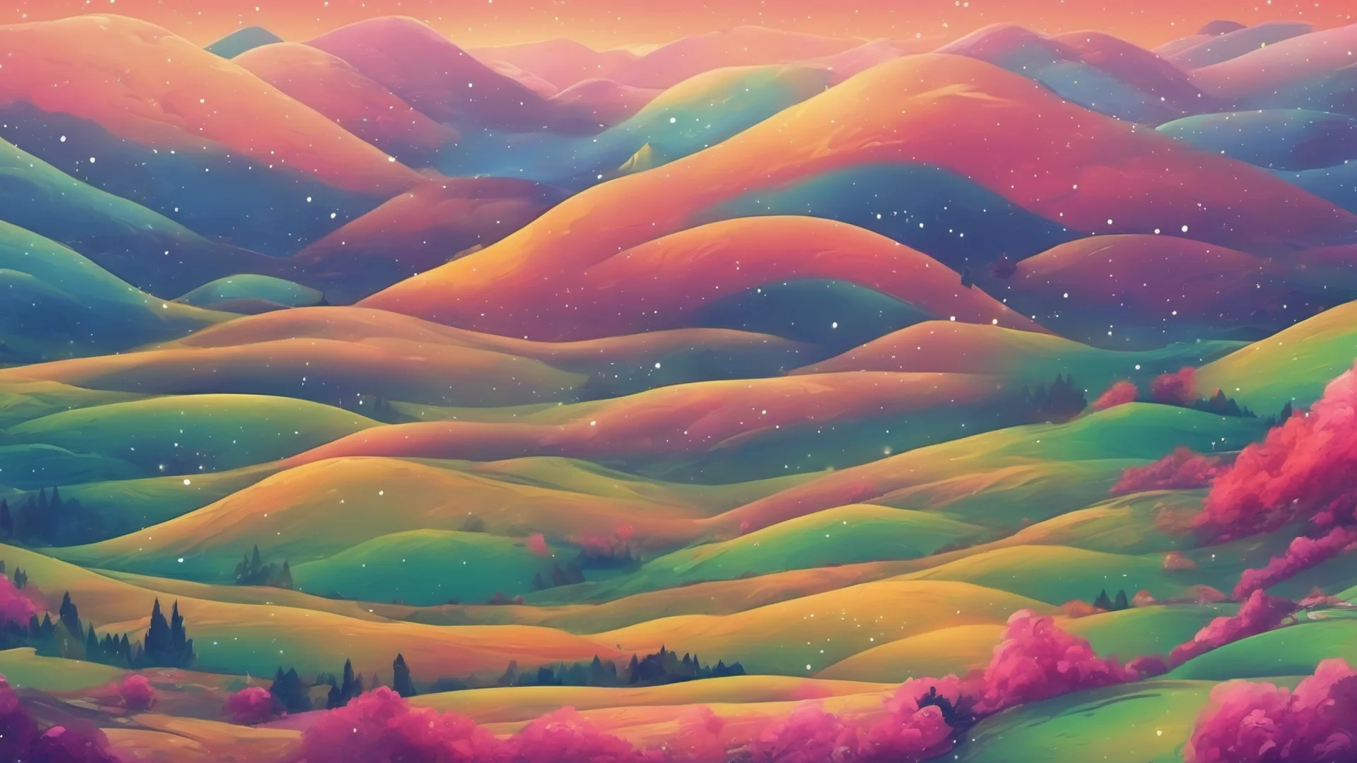 amazing background gentle rolling hills valleys colorful fantasy universe stars amazing awesome portrait 2 wide