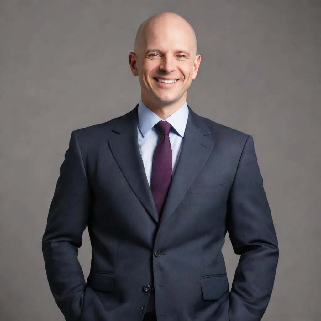amazing bald business man in suit happy awesome portrait 2