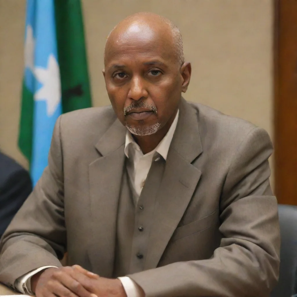 aiamazing bald somali man%2C aged at 63%2C sitting in the cabinet meeting  or ministerial meeting awesome portrait 2