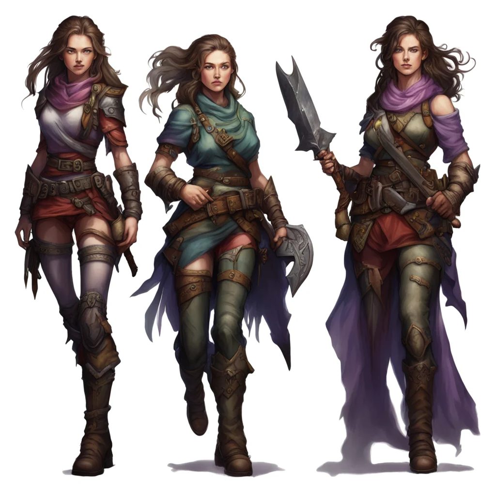 amazing band of fantasy female adventurers awesome portrait 2