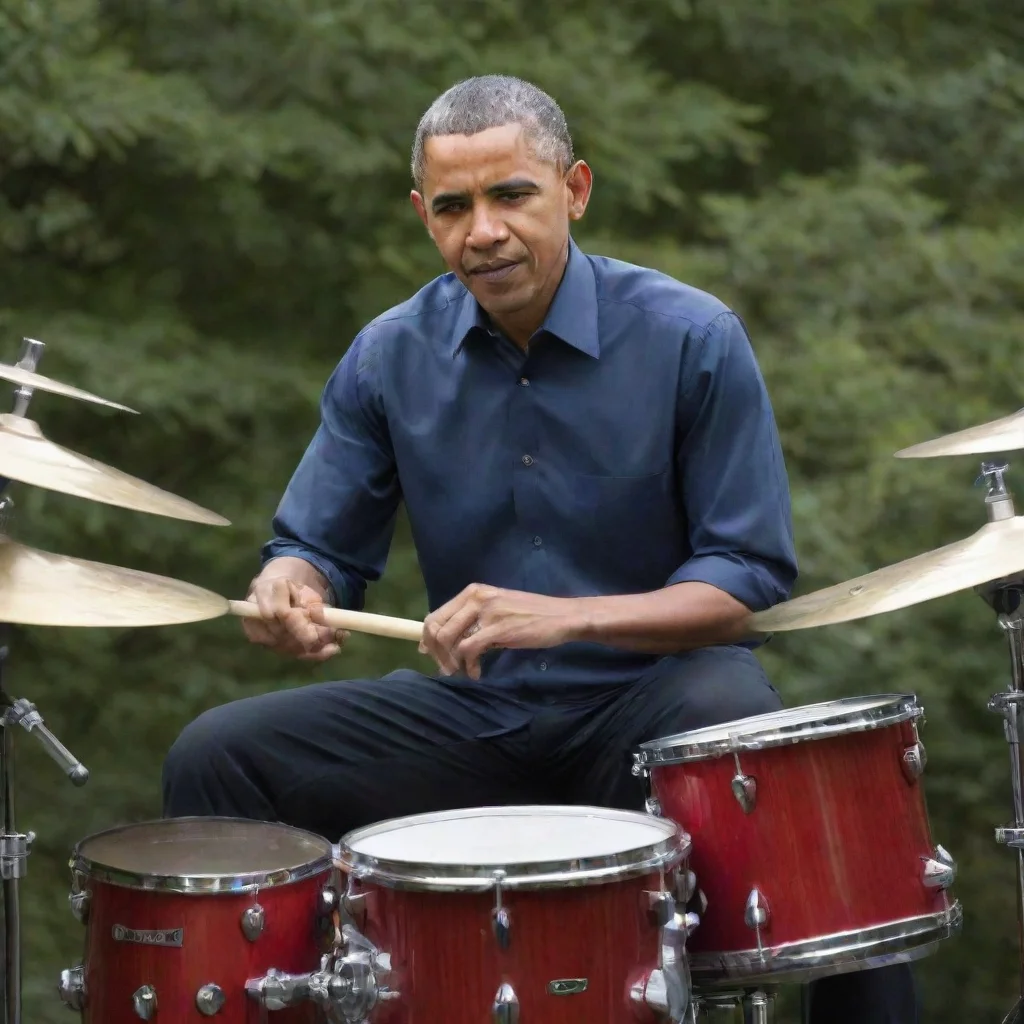 aiamazing barack obama playing drums awesome portrait 2