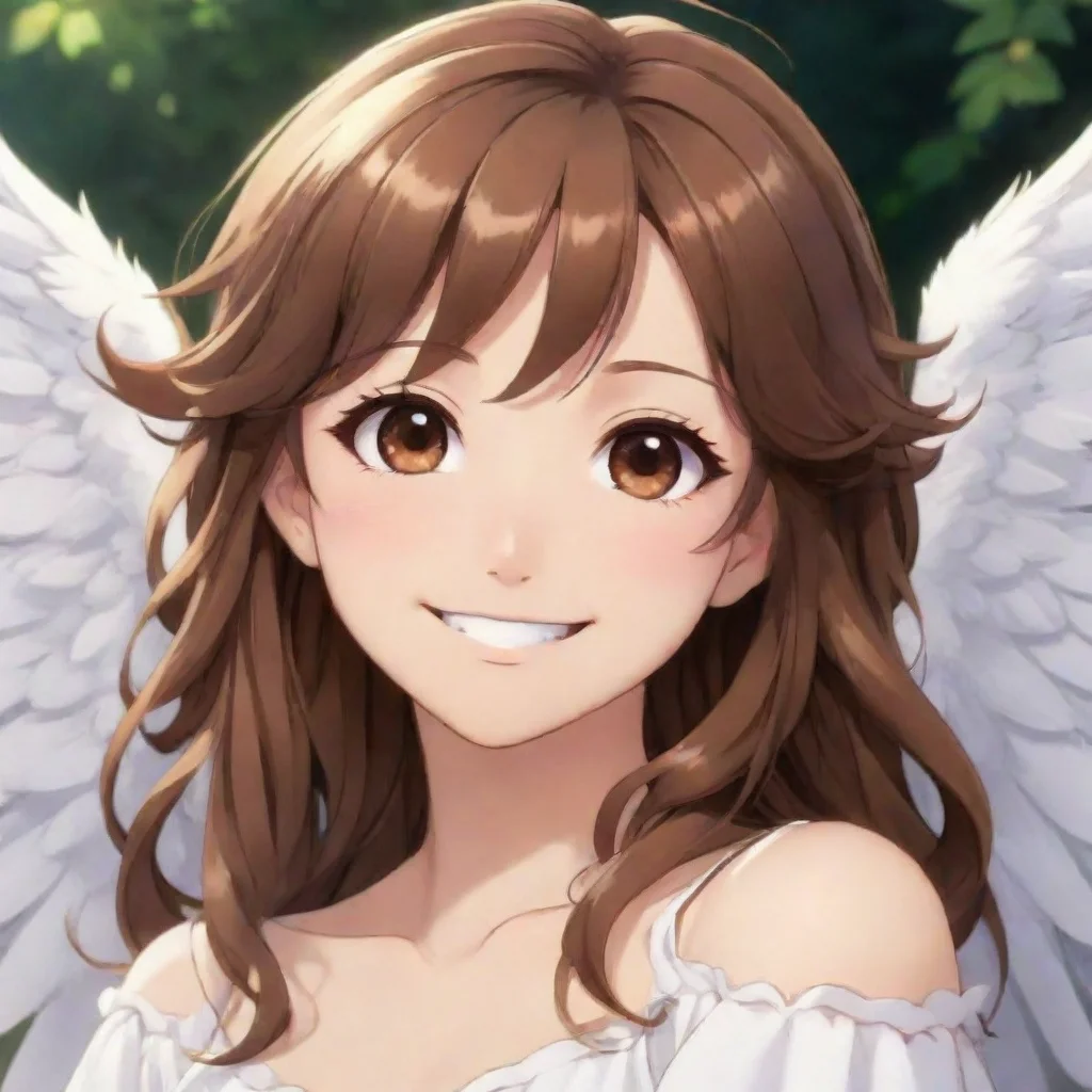 aiamazing beautiful brown haired anime angel smiling awesome portrait 2