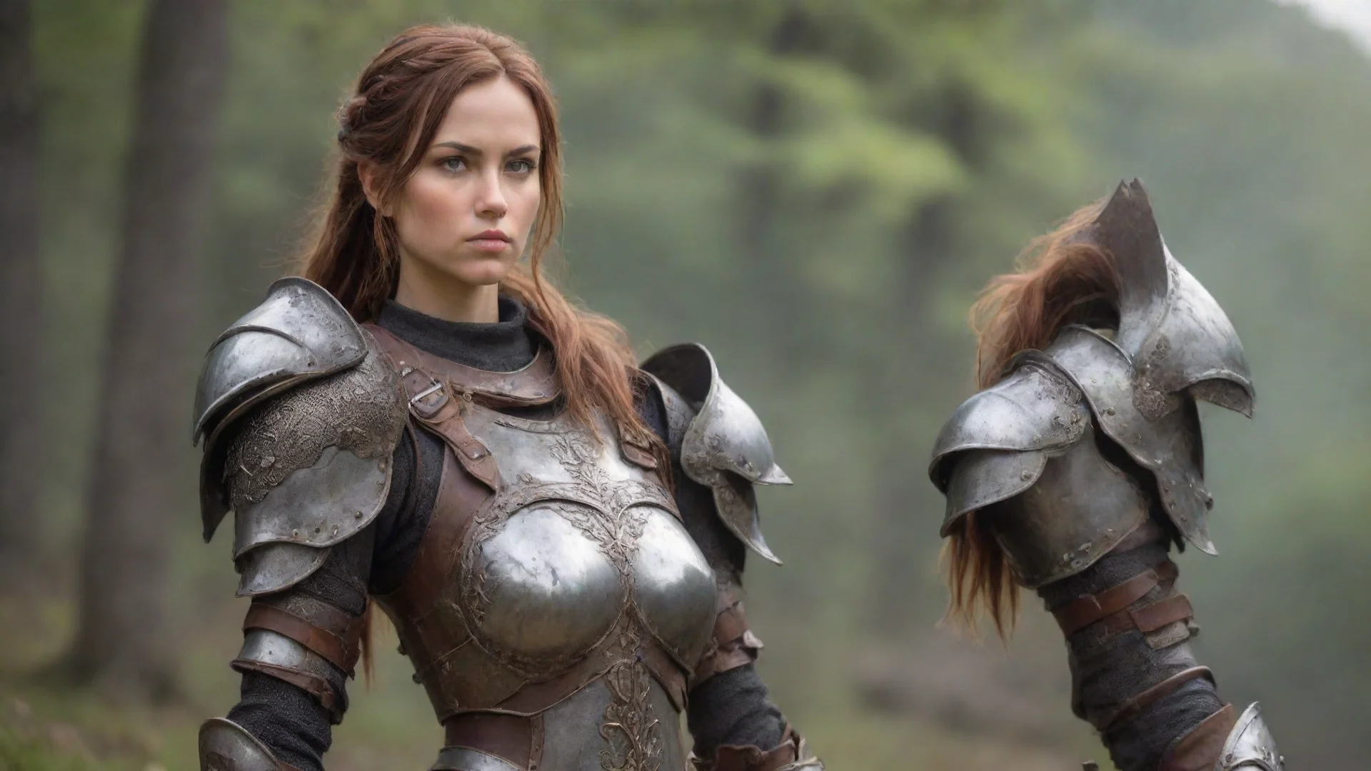 amazing beautiful female warrior in tiny armor awesome portrait 2 wide