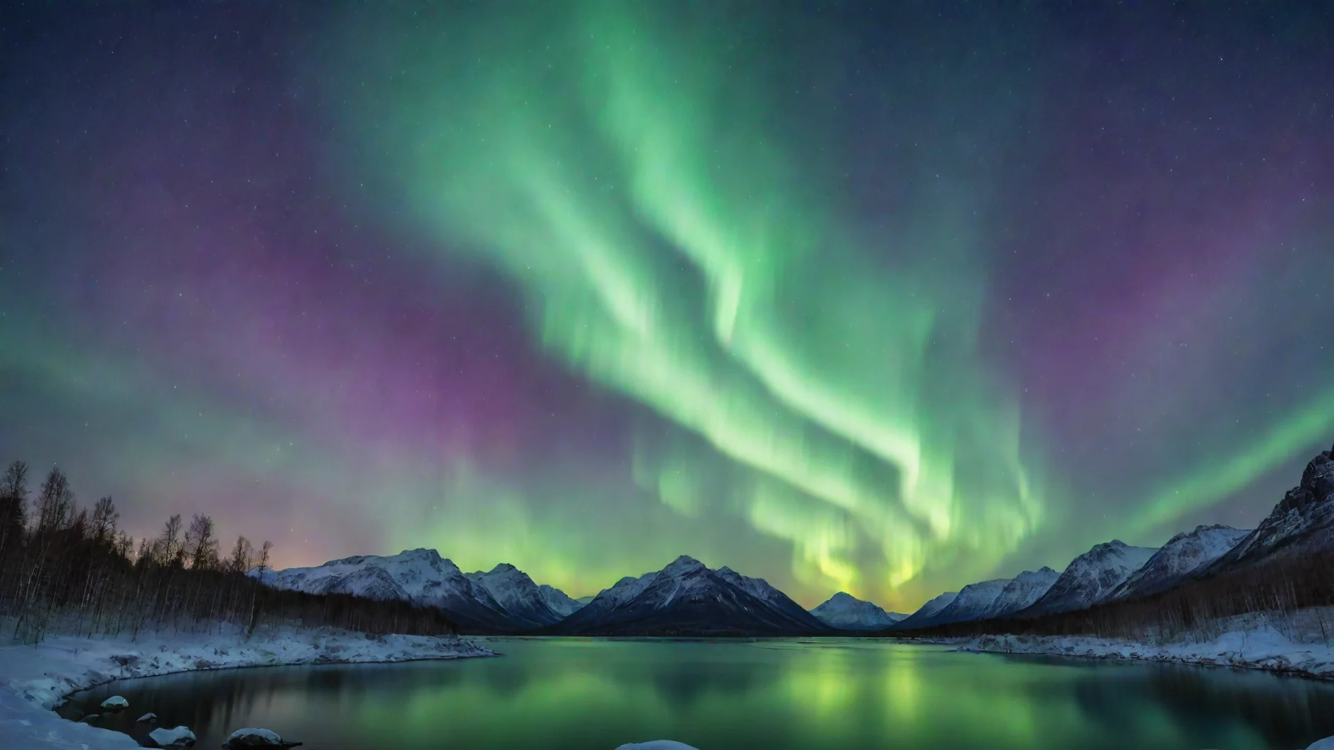 aiamazing beautiful landscape%2C northen lights%2C god opening the sky%2C god%2C starry night%2C masterpiece awesome portrait 2 wide