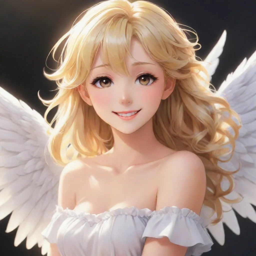 aiamazing beautiful smiling blonde anime angel awesome portrait 2