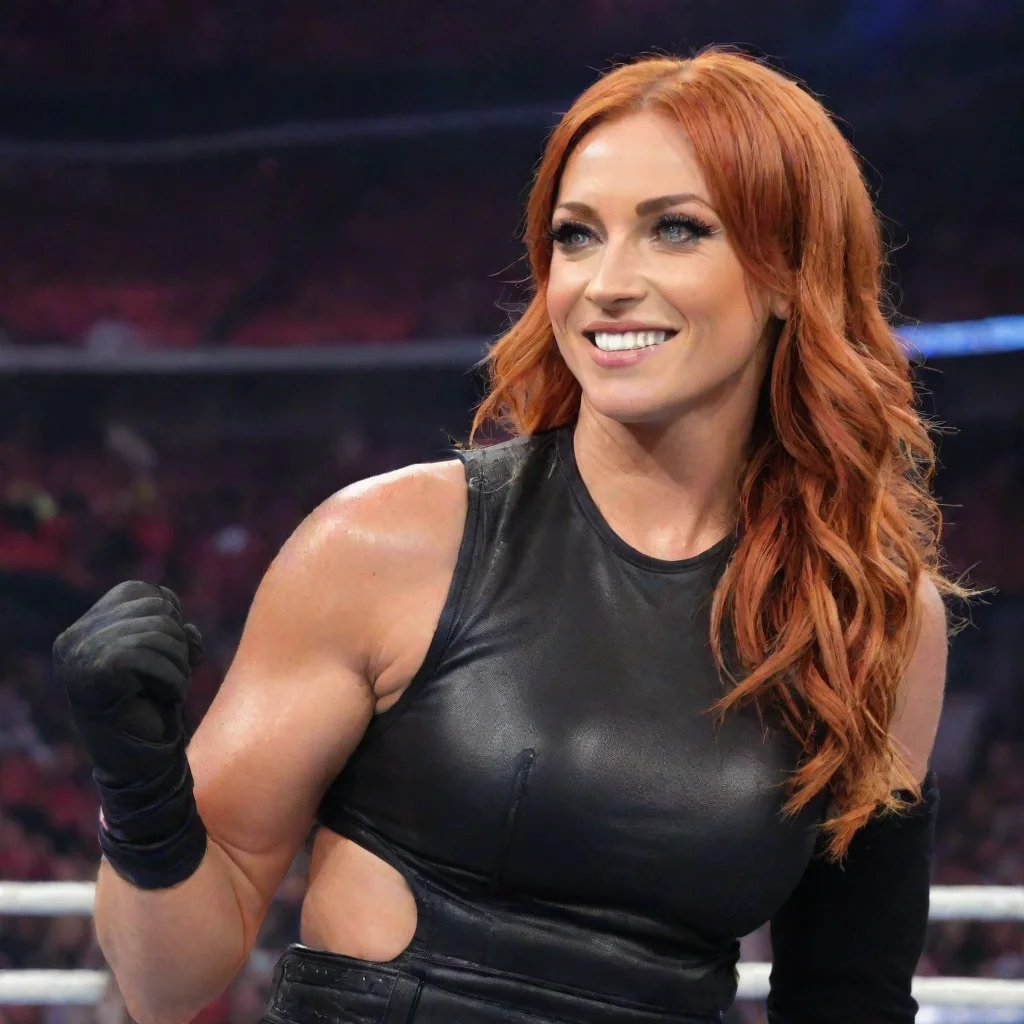 aiamazing becky lynch on wwe monday night raw smiling with black gloves awesome portrait 2