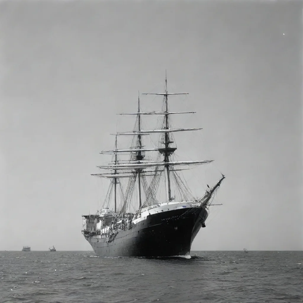 aiamazing black and white image of a ship awesome portrait 2