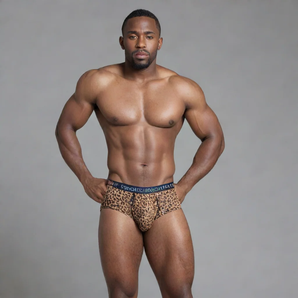 aiamazing black man in a leopard print brief  awesome portrait 2