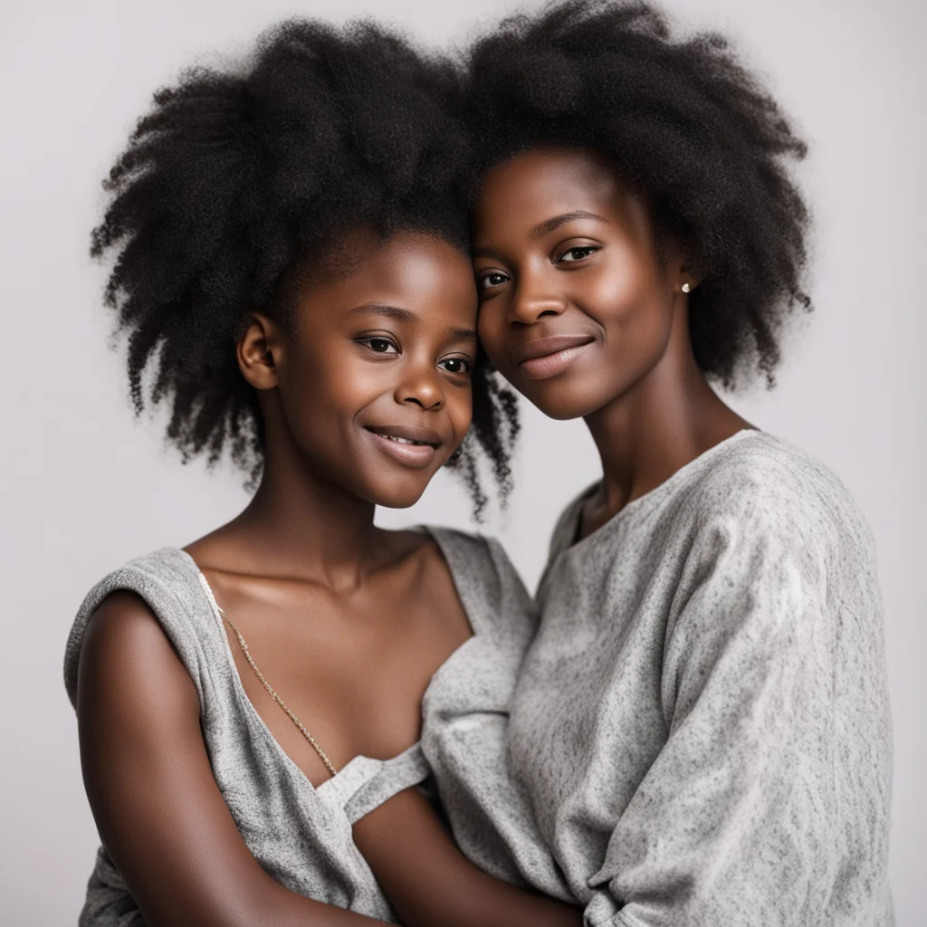 aiamazing black mother with her daughter awesome portrait 2