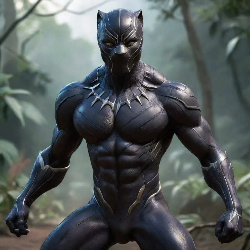 amazing black panther humanoid fighter awesome portrait 2