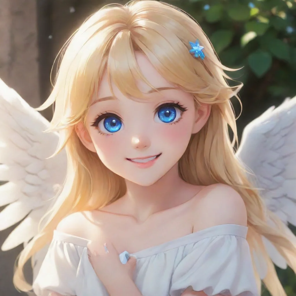 aiamazing blonde cute anime angel with blue eyes smiling awesome portrait 2