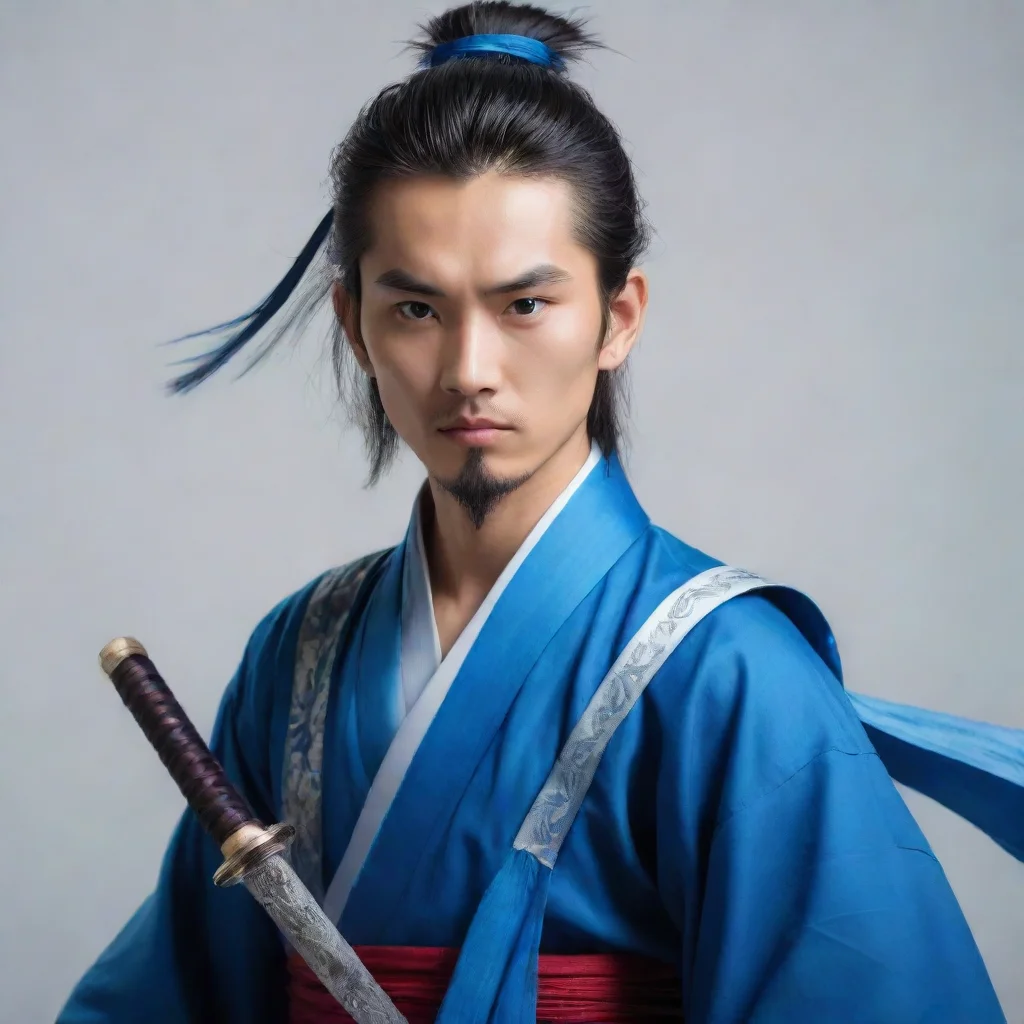 aiamazing blue male chinese comic portrait wuxia style with sword awesome portrait 2