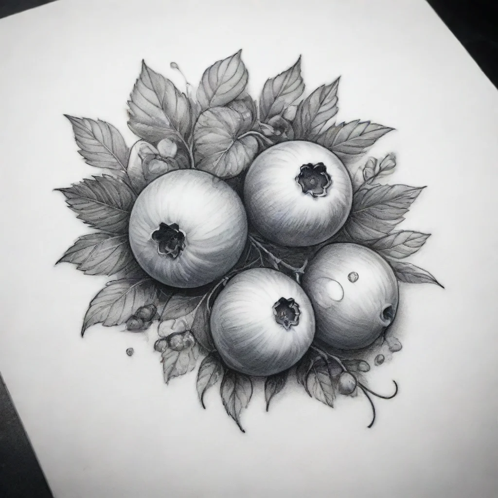 amazing blueberry and gooseberry black and white fine line tattoo awesome portrait 2