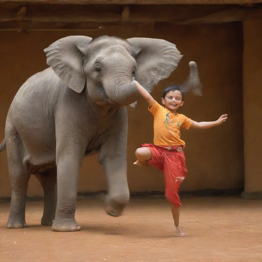 aiamazing boy dancing in elephant  awesome portrait 2