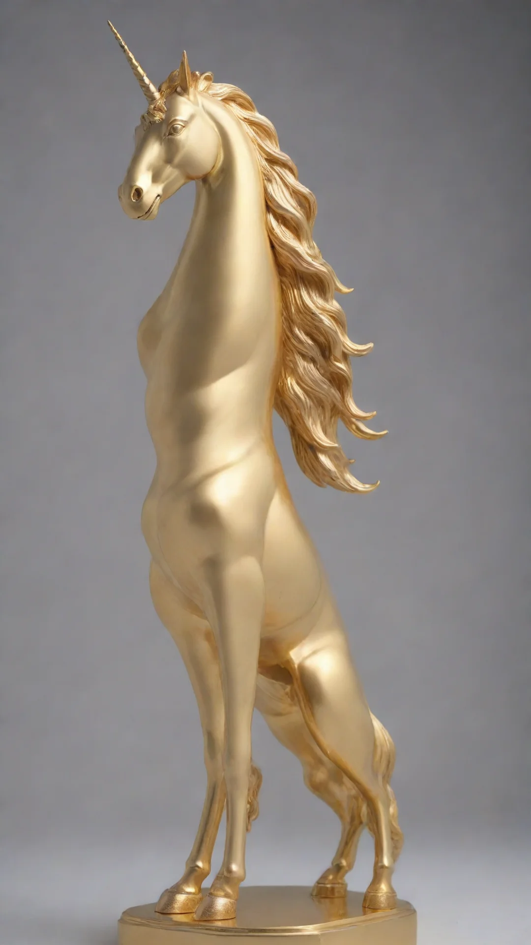 amazing brazilian solid gold unicorn statue symmetrical 8k d%26d awesome portrait 2 tall