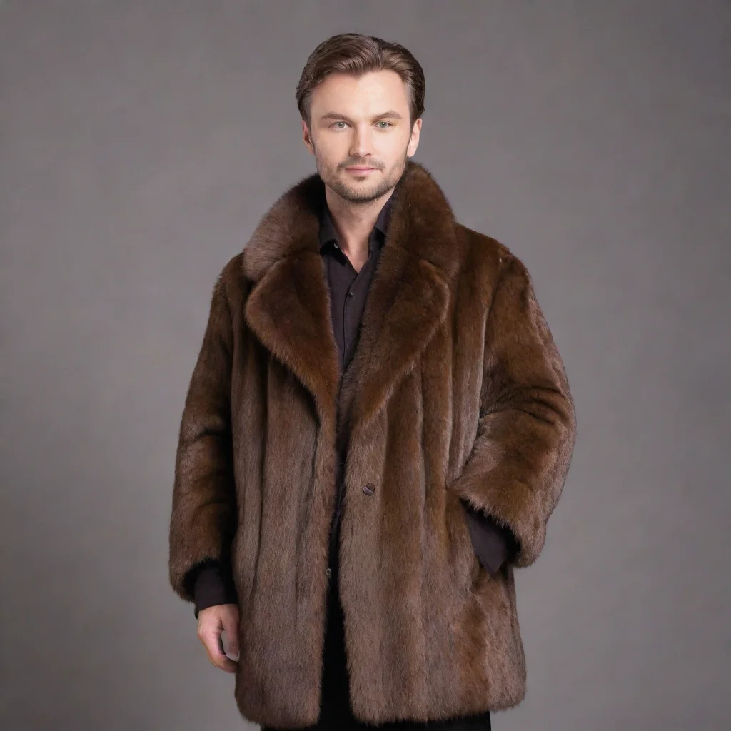 aiamazing brown mink fur covered male human awesome portrait 2