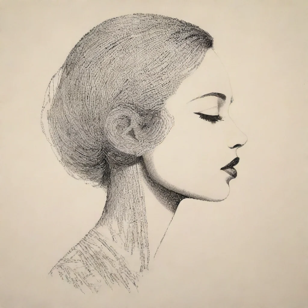 aiamazing calligram of a woman awesome portrait 2